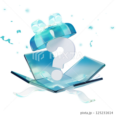 Box with question mark 3D graphic lucky random box Box with question mark 3D graphic lucky random box 125231614