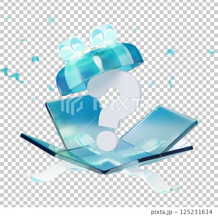 Box with question mark 3D graphic lucky random box Box with question mark 3D graphic lucky random box 125231614
