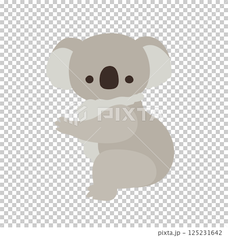 しがみつくポーズのかわいいコアラのイラスト 125231642