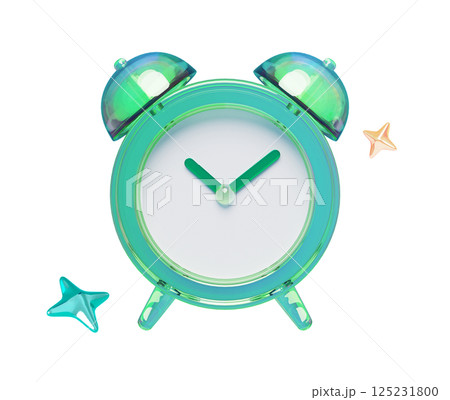 glass Alarm clock 3D graphic image glass Alarm clock 3D graphic image 125231800