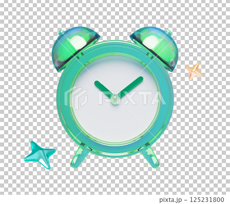 glass Alarm clock 3D graphic image glass Alarm clock 3D graphic image 125231800