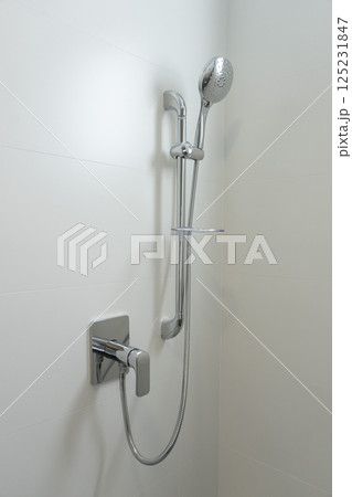 Bathroom shower head in bathroom 125231847