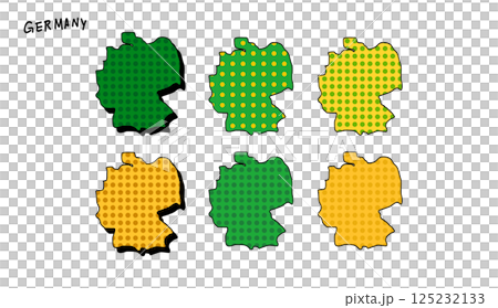 Hand drawn vector illustration of a map of Germany with dots 125232133