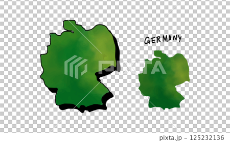 Vector illustration of a hand-drawn map of Germany painted in watercolor 125232136