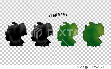 手繪向量插圖的德國地圖,以單色和綠色水彩繪製 手繪向量插圖的德國地圖,以單色和綠色水彩繪製 125232137