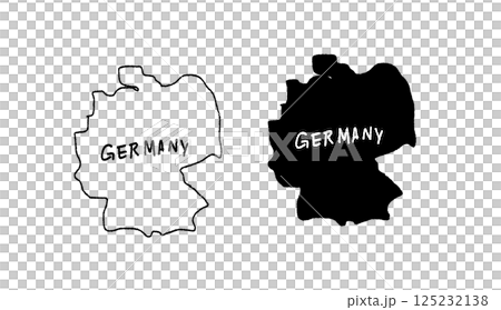 手繪向量插圖，以郵票風格展示德國簡圖 125232138