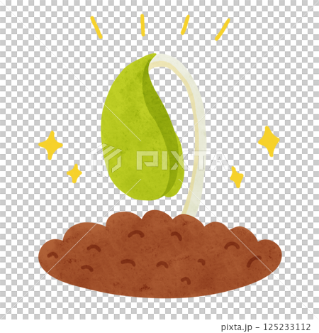 Sprouting from the soil - watercolor-style hand-drawn illustration Sprouting from the soil - watercolor-style hand-drawn illustration 125233112