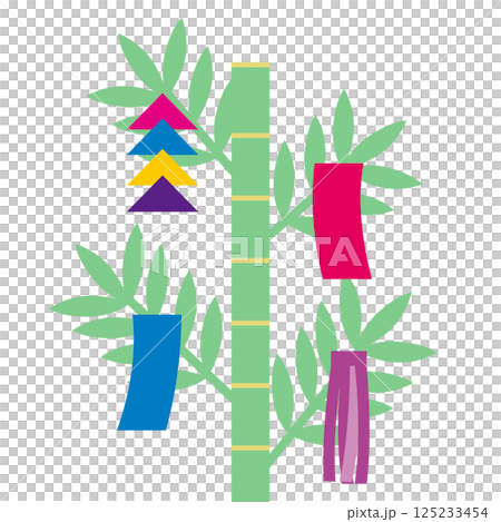 Simple and cute Tanabata decoration vector illustration material 125233454