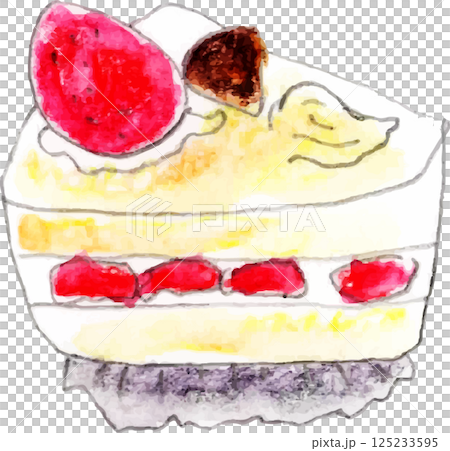 Strawberry shortcake with strawberries on top 125233595