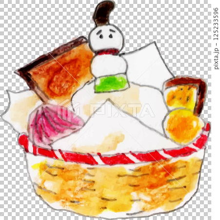 用色鉛筆繪製的聖誕蛋糕 125233596