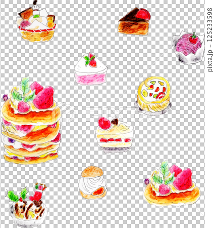 彩色蛋糕插畫 125233598
