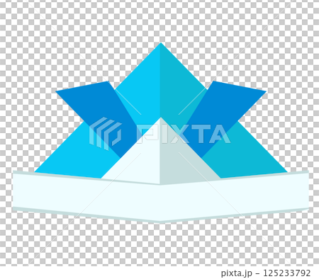 Blue origami beetle. Vector illustration 125233792