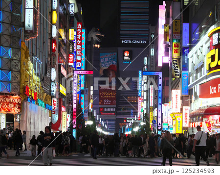 賑わう夜の新宿・歌舞伎町 都市景観(2025年3月) 賑わう夜の新宿・歌舞伎町 都市景観(2025年3月) 125234593