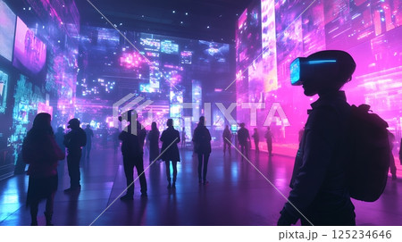 VRゴーグルを付けた人々 VRゴーグルを付けた人々 125234646