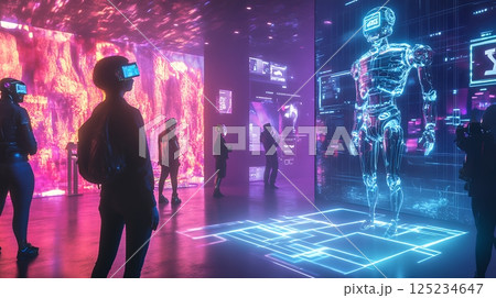 VRゴーグルを付けた人々 125234647