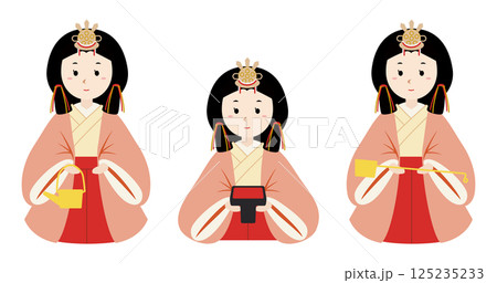 ひな祭り - 三人官女(主線なし) ひな祭り - 三人官女(主線なし) 125235233