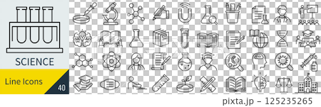 Science line icon set 125235265