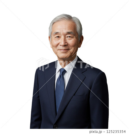 スーツを着た笑顔のシニア男性 125235354