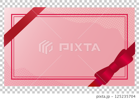 帶有絲帶的粉紅色卡片 125235704