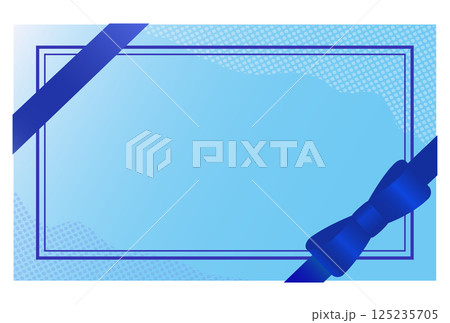 リボン付ブルーのカード 125235705