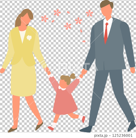 一家人帶著孩子穿著正式服裝 一家人帶著孩子穿著正式服裝 125236001