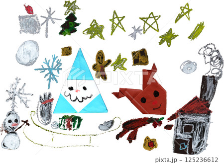 雪が降る日のクリスマスのイラスト 125236612