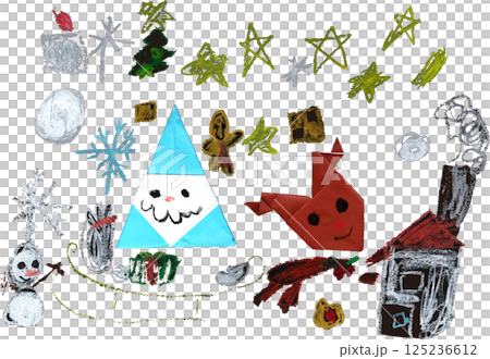 雪が降る日のクリスマスのイラスト 125236612