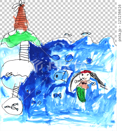 南島、大海和美人魚顏料 125236616