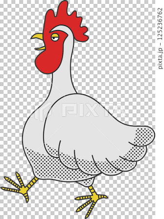 復古卡通雞人物插畫 復古卡通雞人物插畫 125236762