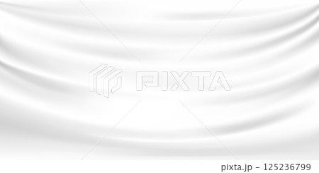 White fabric banner background with copy space Vector illustration 125236799