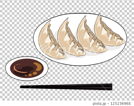 盤子上朝上的餃子插圖 2 125236968