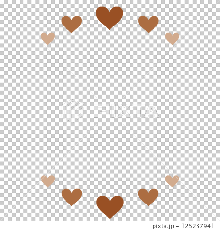 Brown heart simple frame Brown heart simple frame 125237941