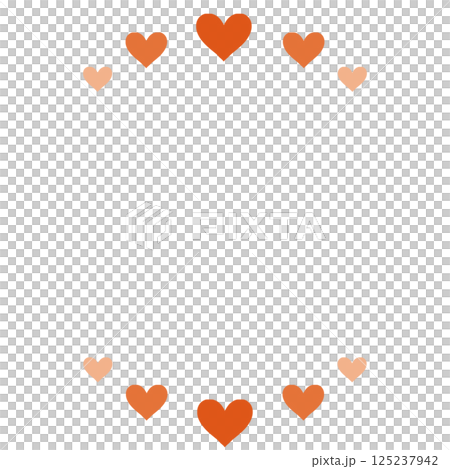 A simple frame of vivid orange hearts A simple frame of vivid orange hearts 125237942