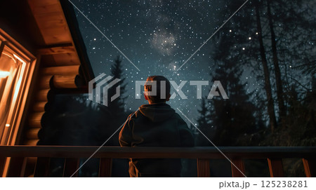 星空を眺める少年02 125238281
