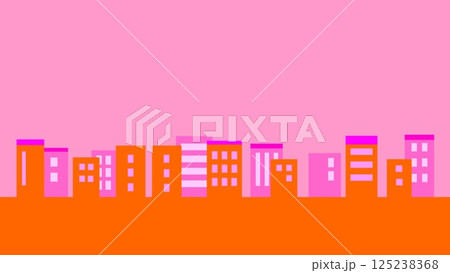 街並み　ピンク　オレンジ色 125238368