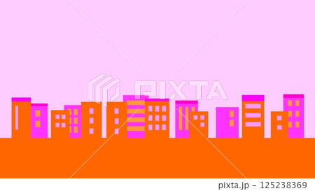 街並み ピンク オレンジ色 街並み ピンク オレンジ色 125238369