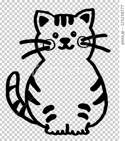 手繪可愛貓咪插畫素材(線條畫、透明背景) 手繪可愛貓咪插畫素材(線條畫、透明背景) 125238777