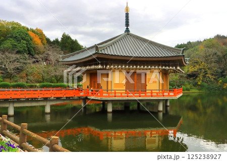 秋の安倍文殊院（金閣浮御堂・奈良県桜井市） 125238927