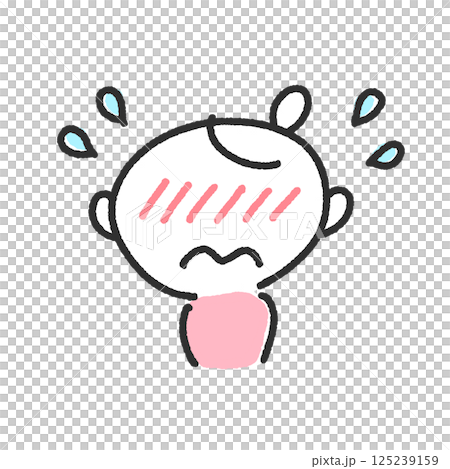 顔を真っ赤にして照れる女性・恥ずかしい・緊張 125239159