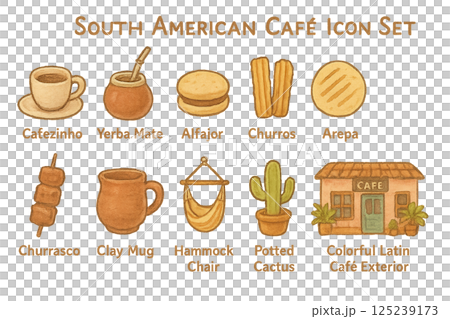 《世界咖啡館圖示》南美洲咖啡館圖示集 《世界咖啡館圖示》南美洲咖啡館圖示集 125239173