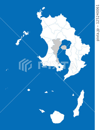 市町を分割できる鹿児島県地図 125240061