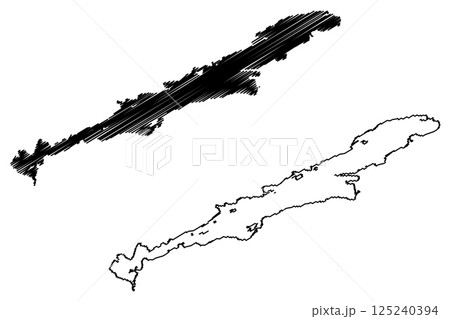 Lake Snasavatnet (Kingdom of Norway) map vector illustration, scribble sketch Snasavatnet map 125240394