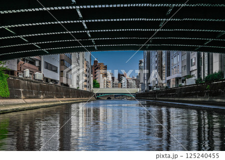 神田川クルーズからの眺め 東京のビルと護岸 外堀舟運 丸ノ内線聖橋など 神田川クルーズからの眺め 東京のビルと護岸 外堀舟運 丸ノ内線聖橋など 125240455