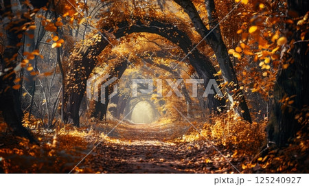 A forest with a path through it 125240927