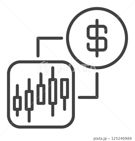 Cryptocurrency Online Trading and Dollar symbol vector icon or symbol in outline style 125240989