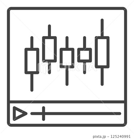 Cryptocurrency Trading Video Player vector Crypto Trading Course outline icon or design element 125240991
