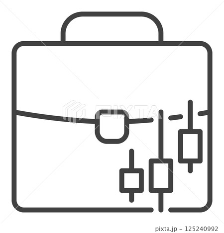 Crypto Portfolio vector briefcase with chart linear icon or symbol 125240992
