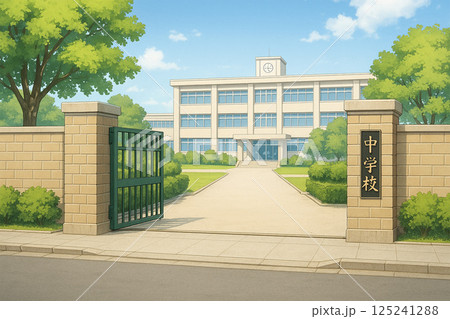 学校の校門のイラスト 125241288