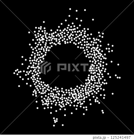 Circular Frame of White Stipple Dots 125241497