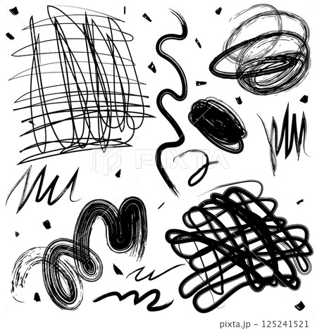 Hand drawn scribble wavy lines 125241521
